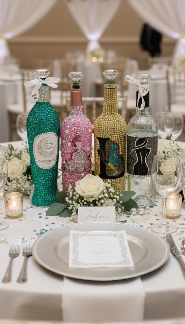 Stunning Wedding Centerpiece Wine Bottle