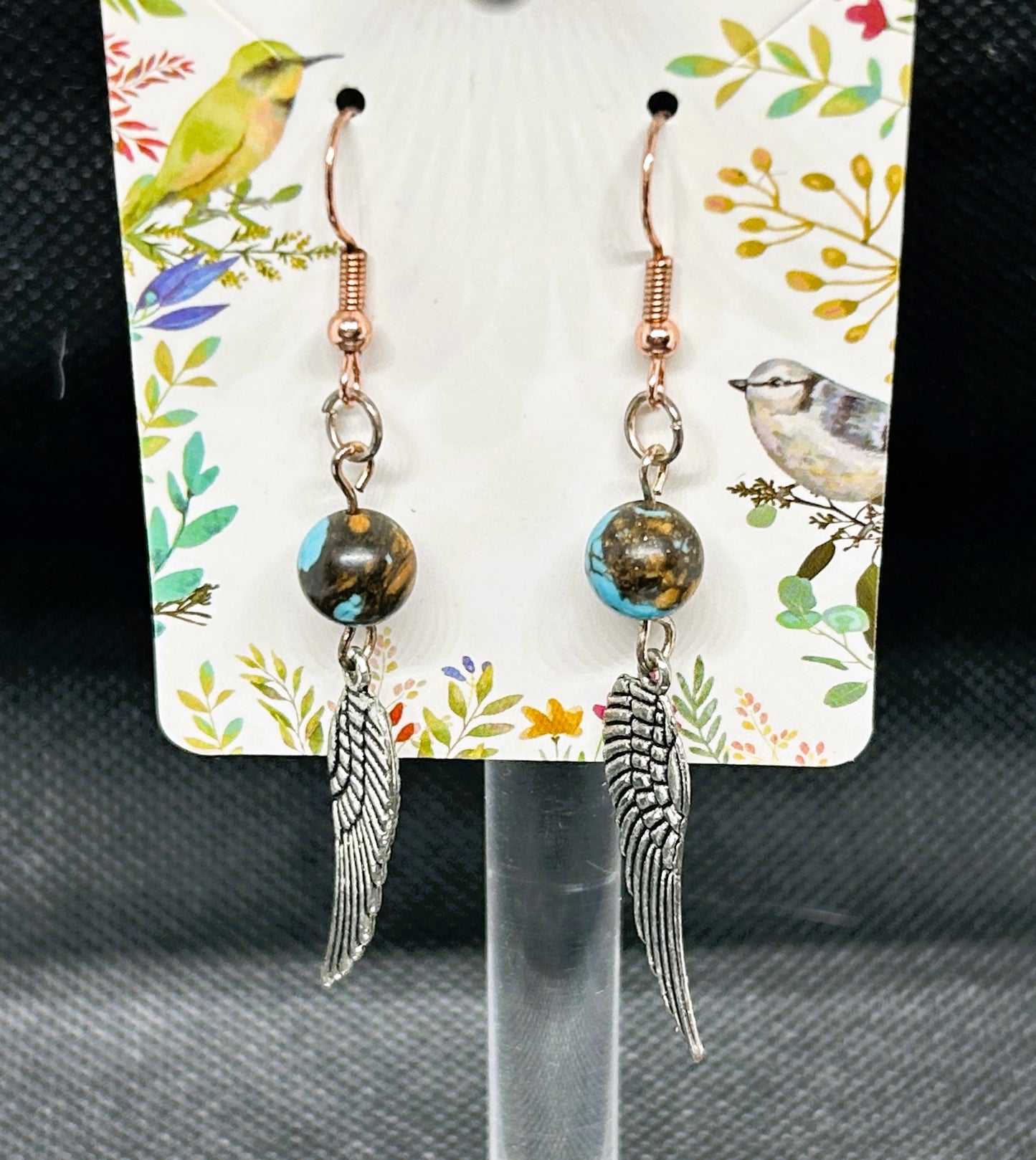 Silver Wings Charm Earrings