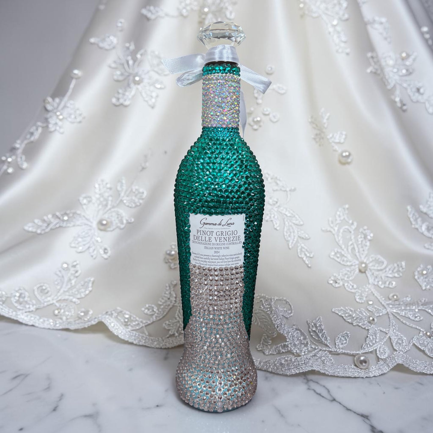 Blinged Out Turquoise Wine Bottle
