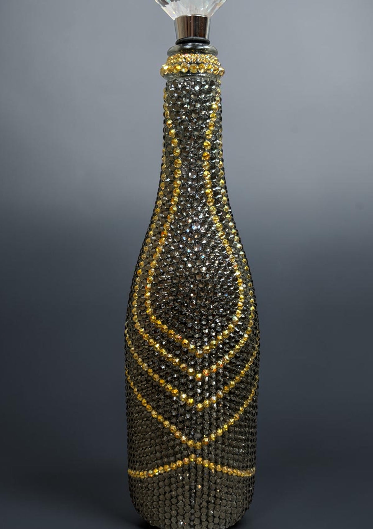 Black Girl Magic Rhinestone Wine Bottle