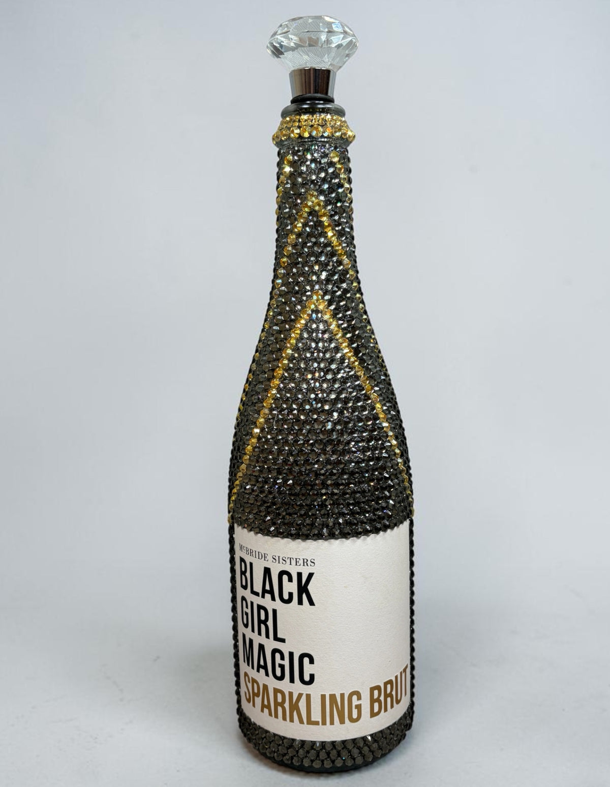 Black Girl Magic Rhinestone Wine Bottle