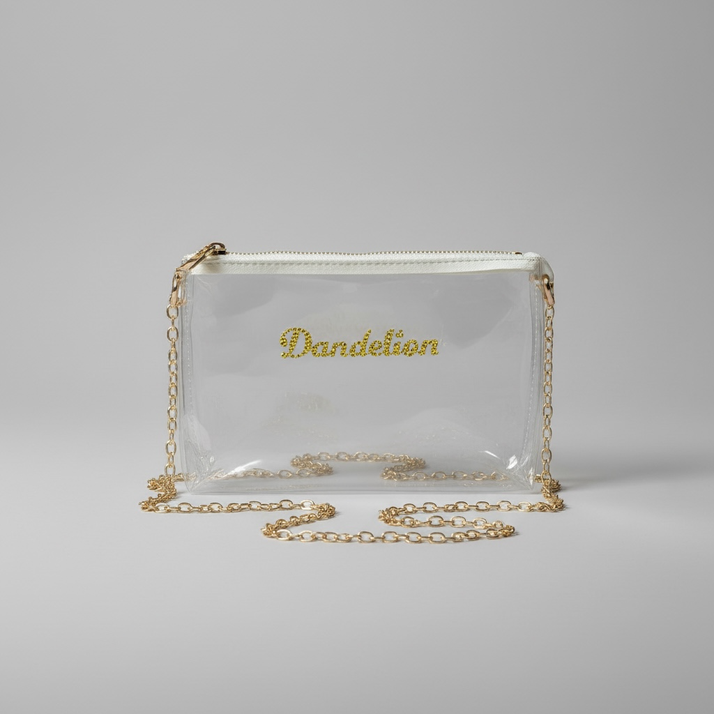 Hand-Bedazzled Clear Concert Bag