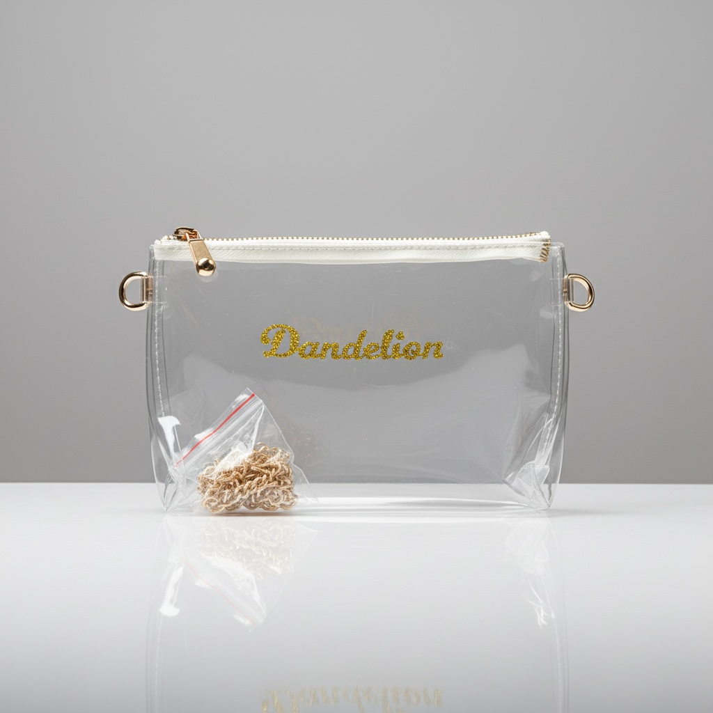 Hand-Bedazzled Clear Concert Bag