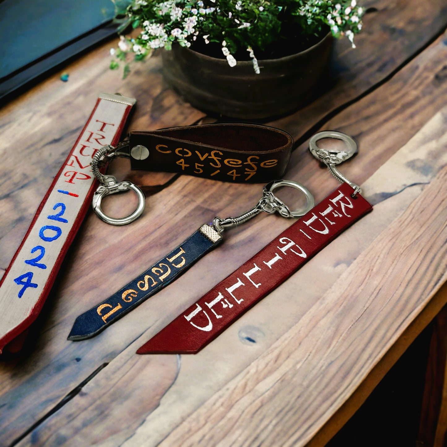 Heart Like a Truck Custom Leather Keychains