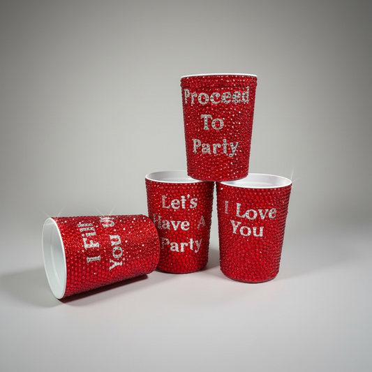 Sparkly I Love You Red Solo Cup