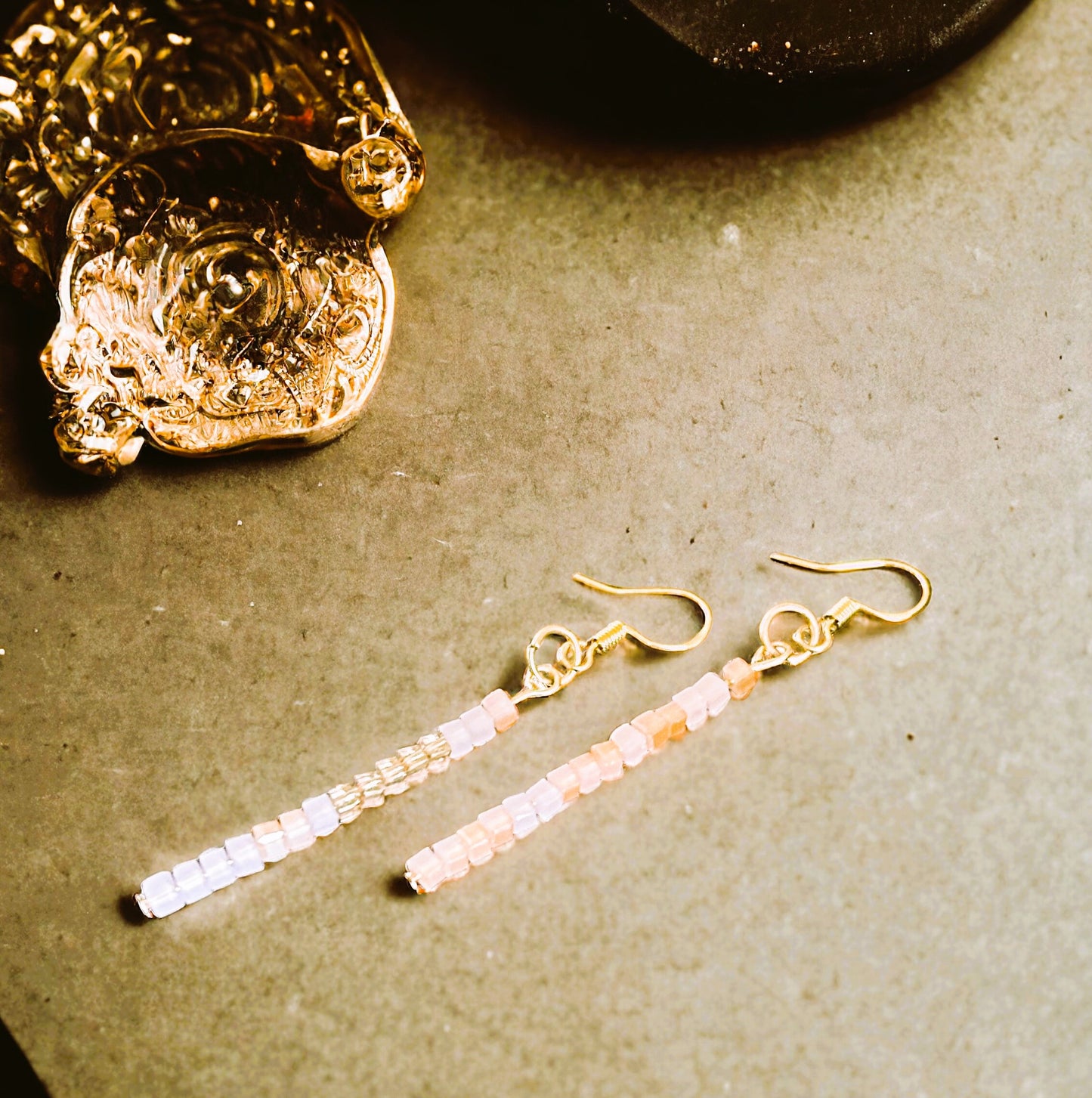 Dainty Little Moonbeam Pink Earrings