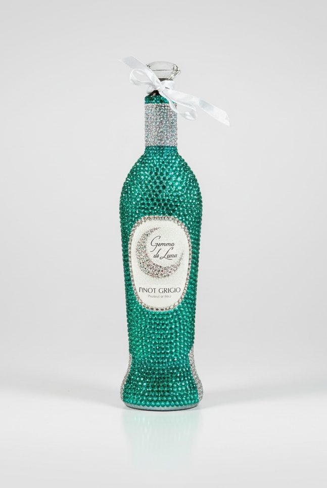 Blinged Out Turquoise Wine Bottle
