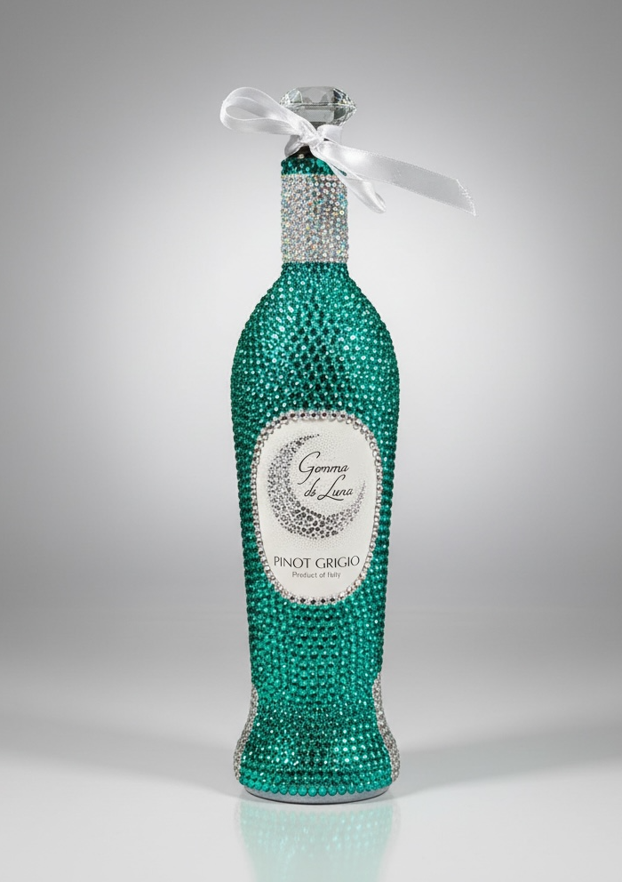 Blinged Out Turquoise Wine Bottle