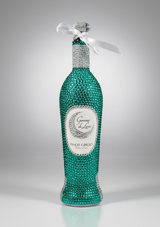 Blinged Out Turquoise Wine Bottle