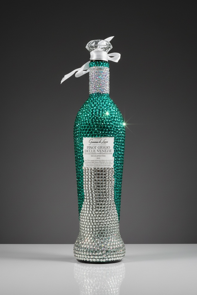 Blinged Out Turquoise Wine Bottle