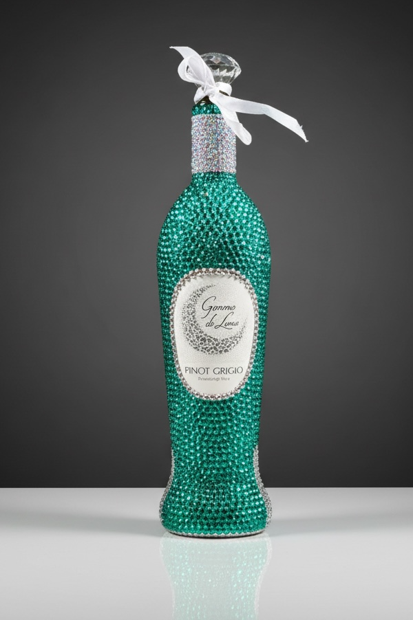 Blinged Out Turquoise Wine Bottle