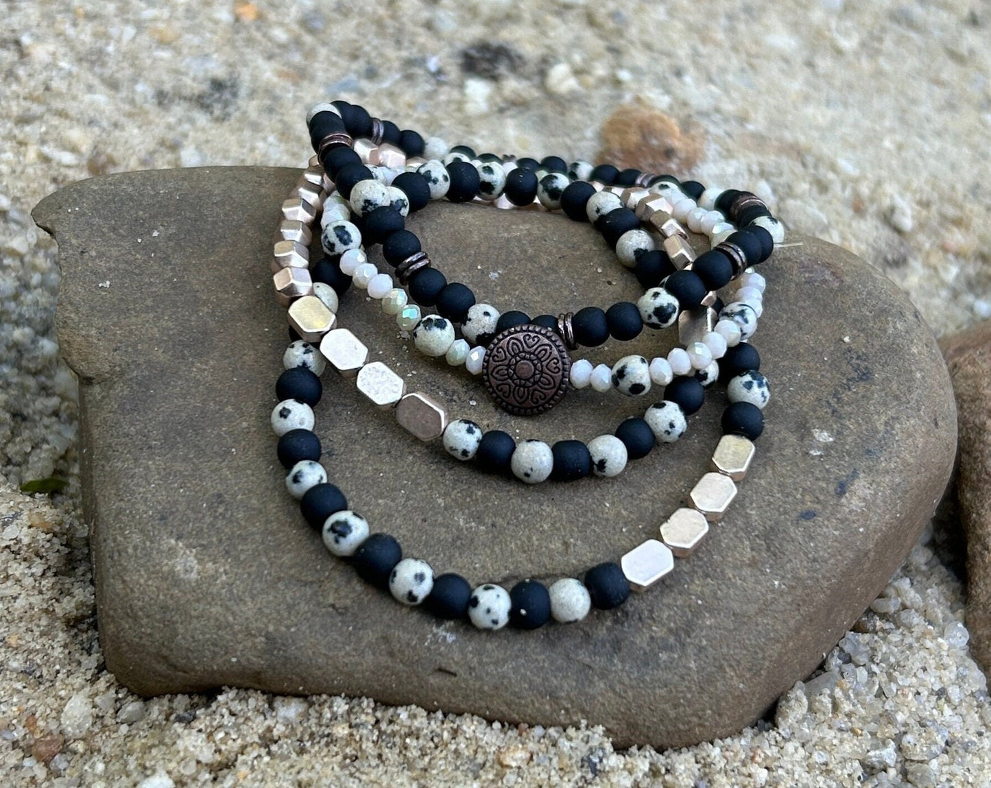 Another Vice Black and White Bracelet Set