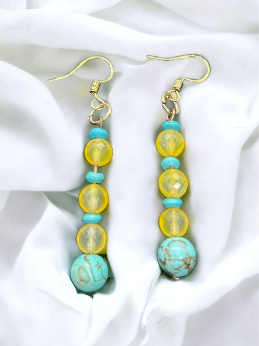 Yellow Rose of Texas Dangle Earrings